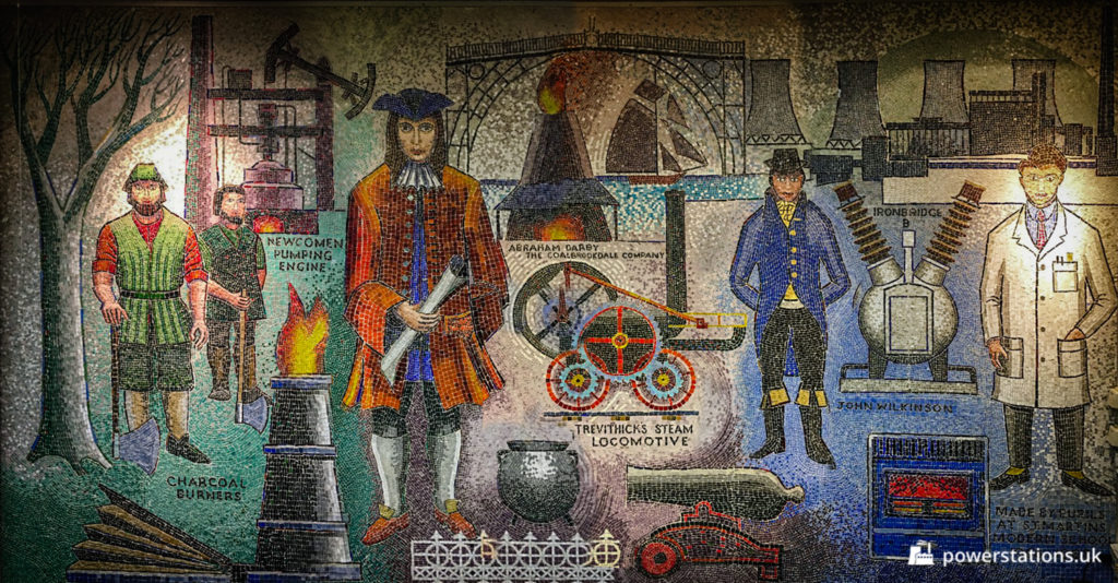 The mosaic depicts the history of industry around the Ironbridge Gorge and surrounding areas